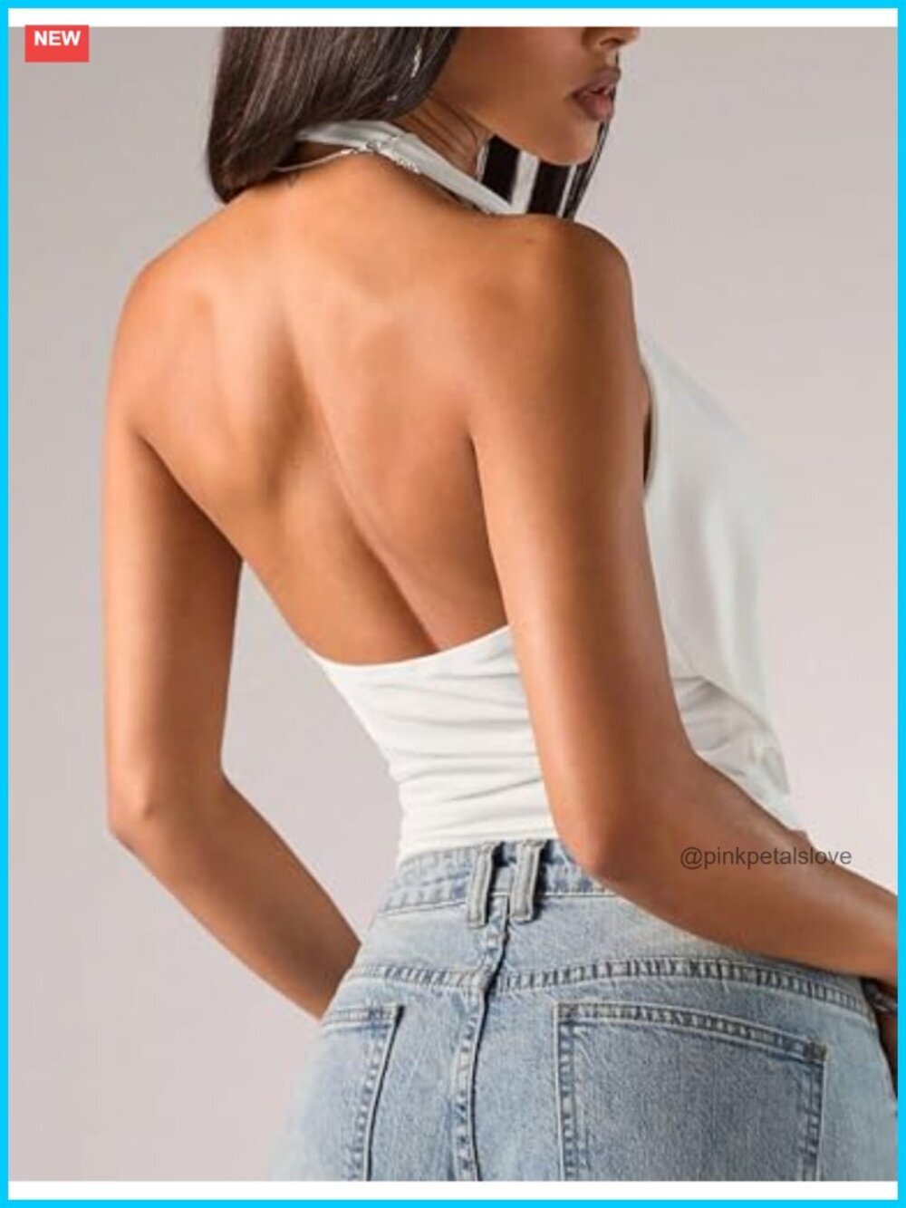Sexy Halter Crop Top Backless Deep V Neck Wrap Twist Tank - Picture 2 of 7